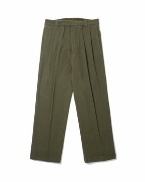 2-Pleats Wide Trousers KS23FPT10 | Olive