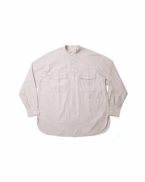 Open image in slideshow, Cotton Pullover Standcollar Shirt KS23FSH11 | Sand Stripe
