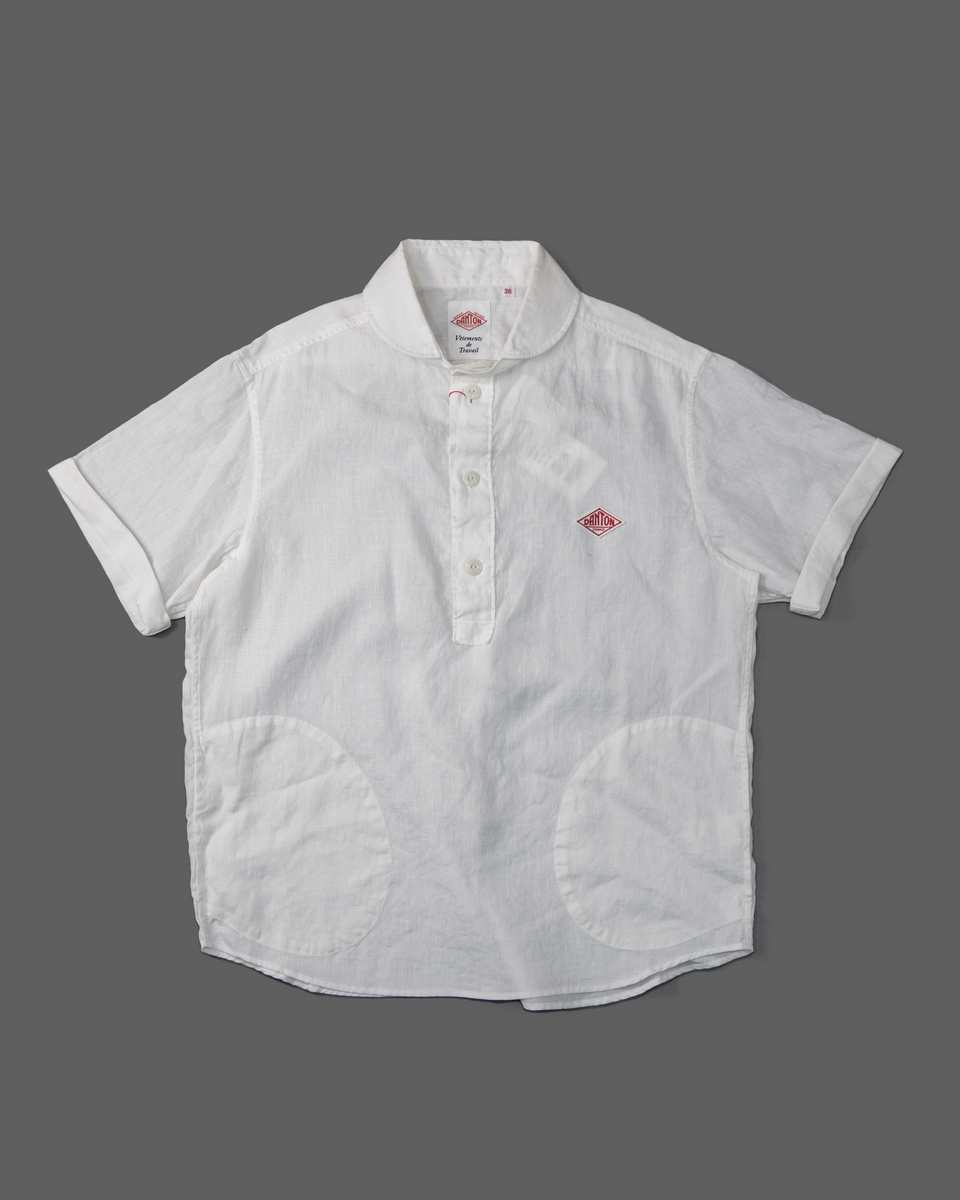 Men's Round Collar P.O Linen Shirt S/S JD-3569 KLS | White – The 