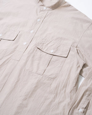 Cotton Pullover Standcollar Shirt KS23FSH11 | Sand Stripe