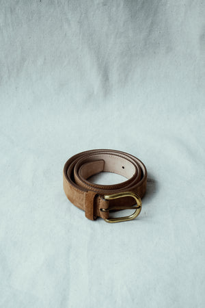 Open image in slideshow, Belt Calf Suede Leather Lining Nabuk Stitch, Simonnot Godard - The Signet Store
