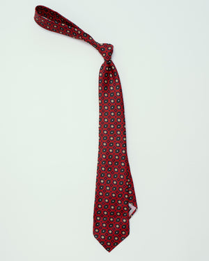 Open image in slideshow, Red w/ Green &amp; Blue Flower Pattern | 100% Silk, Tie Your Tie - The Signet Store
