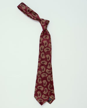 Burgundy w/ Gold Paisley | 100% Silk, Tie Your Tie - The Signet Store