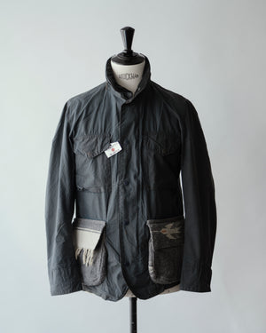 Open image in slideshow, Re:Crafted Barbour Jacket with Blanket Pocket | Dark Teal
