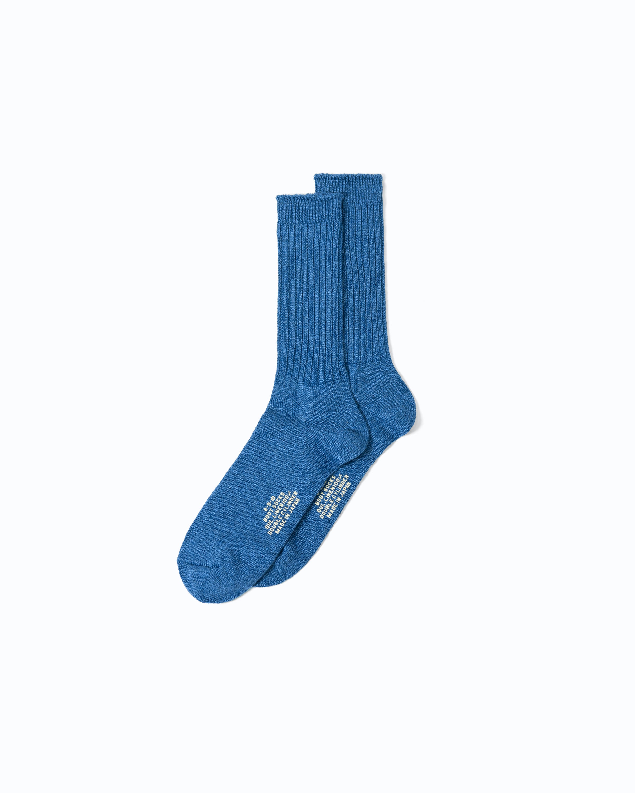 Linen Ribbed Socks 6110-3 | Heather Blue