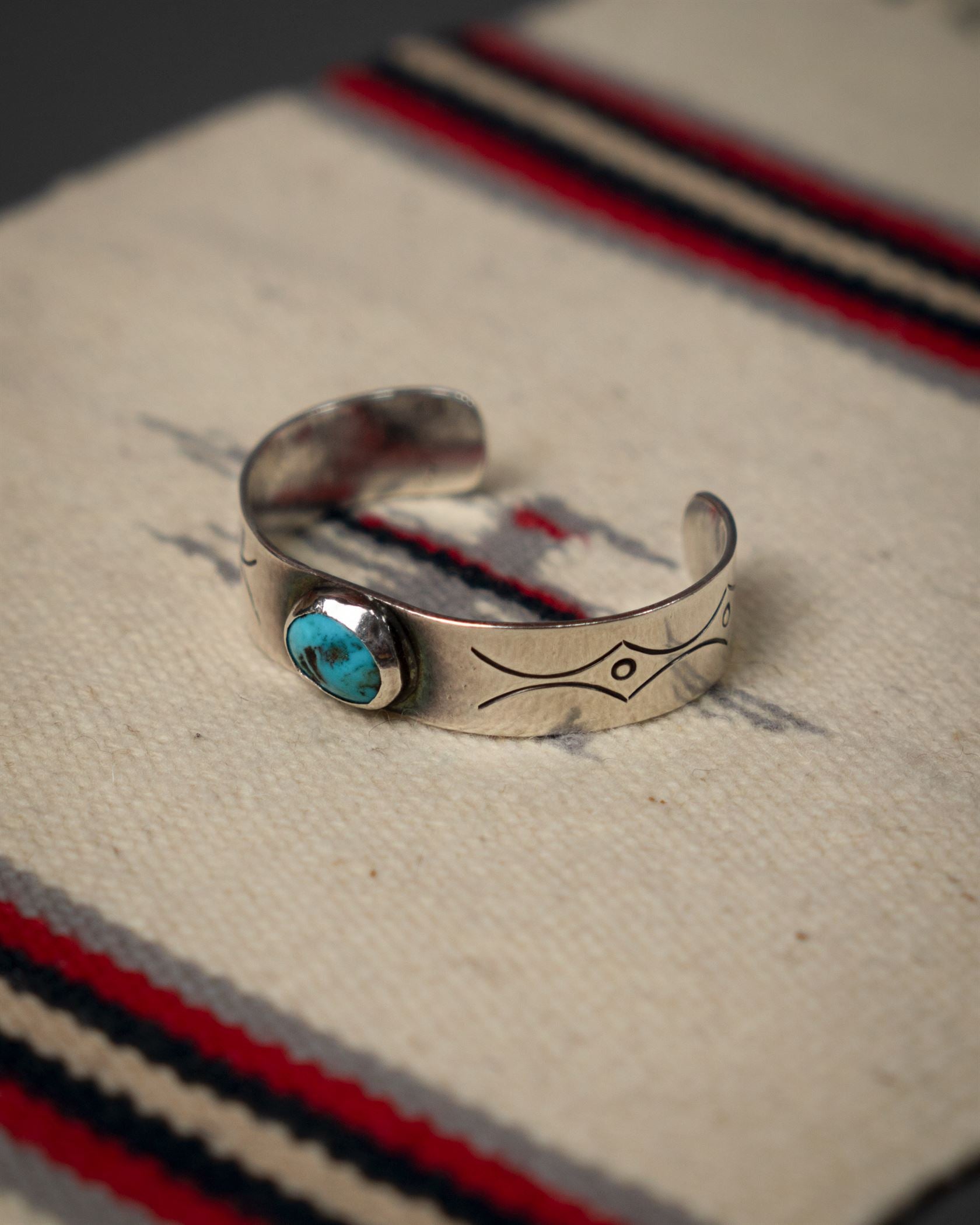 06- 1950s-1960s Navajo Ingot - Single Turquoise Cuff