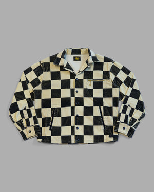 Open image in slideshow, Buco Checkered Corduroy Jacket BJ23103 | White - Black
