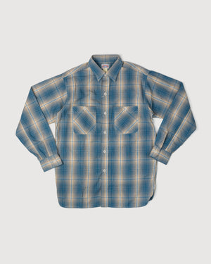 Open image in slideshow, 8HU Ombre Check Summer Flannel Shirt MS23008 | Turquoise
