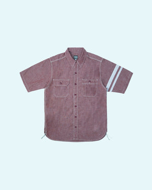 Open image in slideshow, 5oz. Chambray Short Sleeve Shirt MS045S | Red
