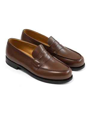 Open image in slideshow, 180 Penny Loafer 11411821801F | Tan Boxcalf Leather + Leather Sole
