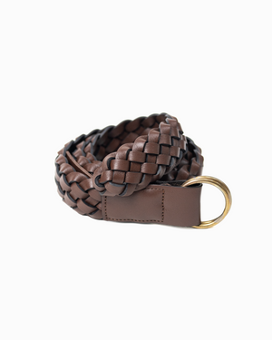 Open image in slideshow, Hand Woven Calf Leather Belt 58123 | Sequoia (Brown)
