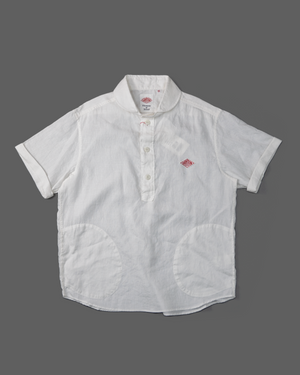 Men's Round Collar P.O Linen Shirt S/S JD-3569 KLS | White