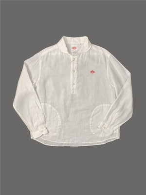 Men's Round Collar P.O Shirt L/S Linen JD-3568 KLS | Oyster
