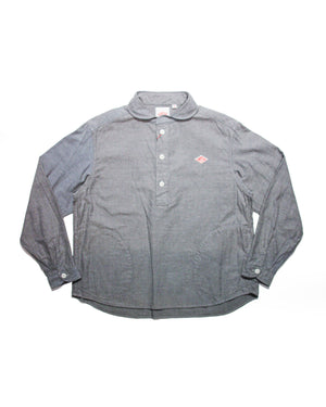 Open image in slideshow, Women&#39;s Cotton Flannel Round Collar P.O Shirt L/S JD-3564 VSS | Gray Chambray
