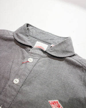 Women's Cotton Flannel Round Collar P.O Shirt L/S JD-3564 VSS | Gray Chambray