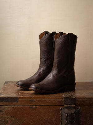 Open image in slideshow, Cowboy Boots R9027 | Chocolate Sleek Buffalo
