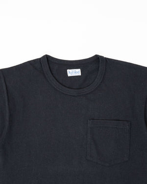Black Loopwheeled Pocket T-Shirt | FN-TKC-001P