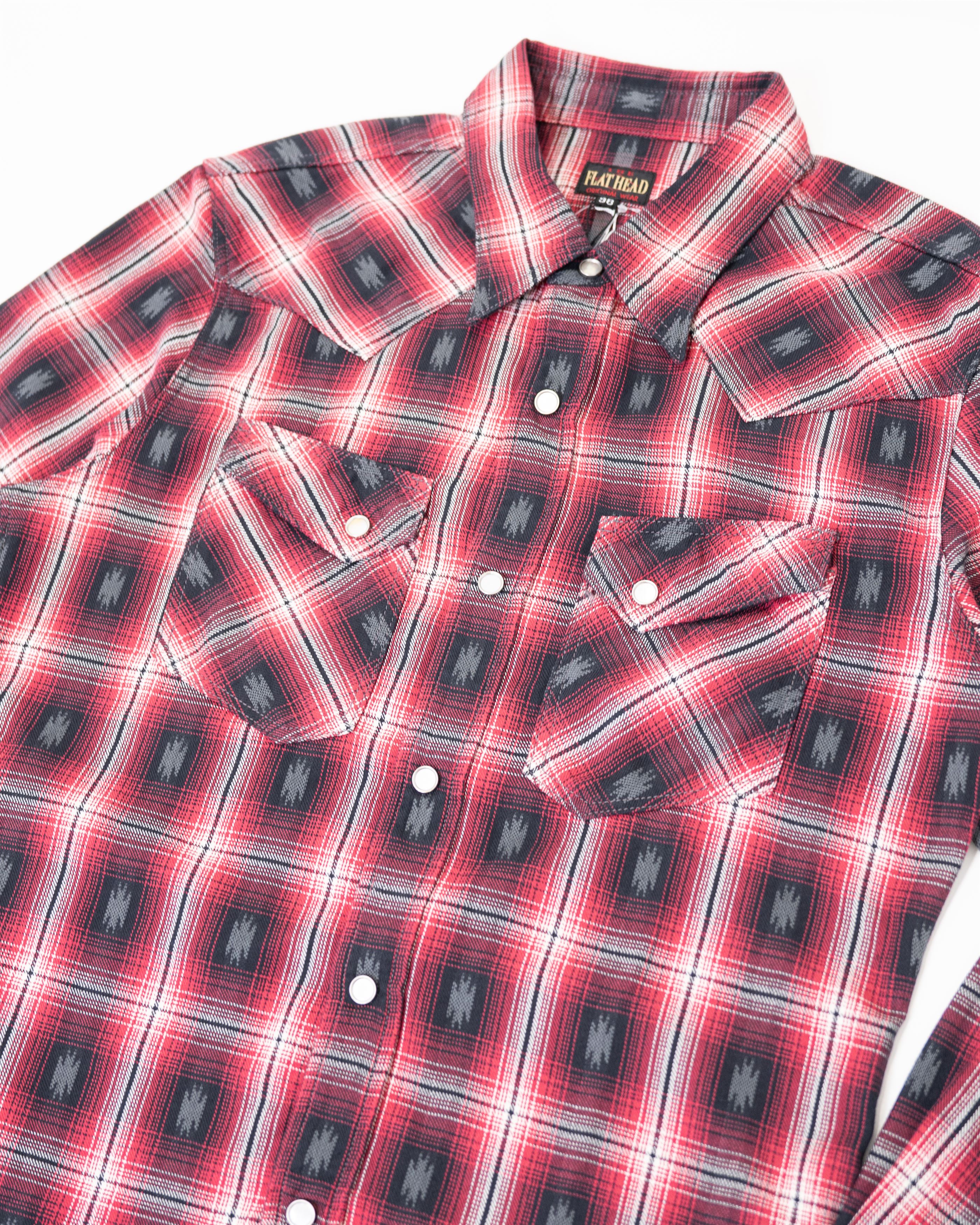 Native Check Western Shirt FN-SNW-004L | Red