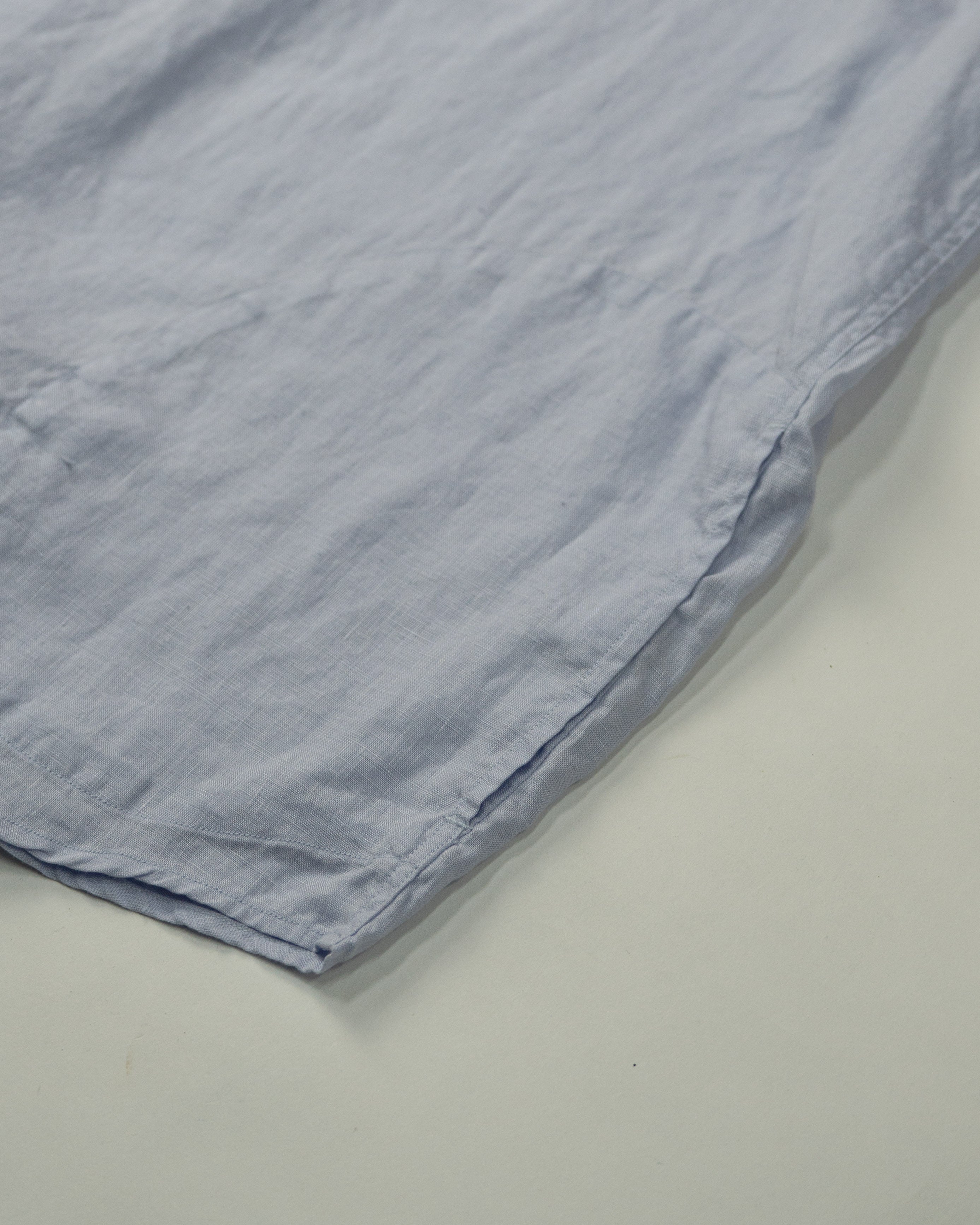 Men's Round Collar P.O Linen Shirt S/S JD-3569 KLS | Light Sax