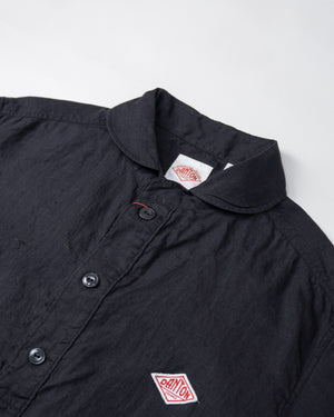 Men's Round Collar P.O Linen Shirt S/S JD-3569 KLS | Charcoal