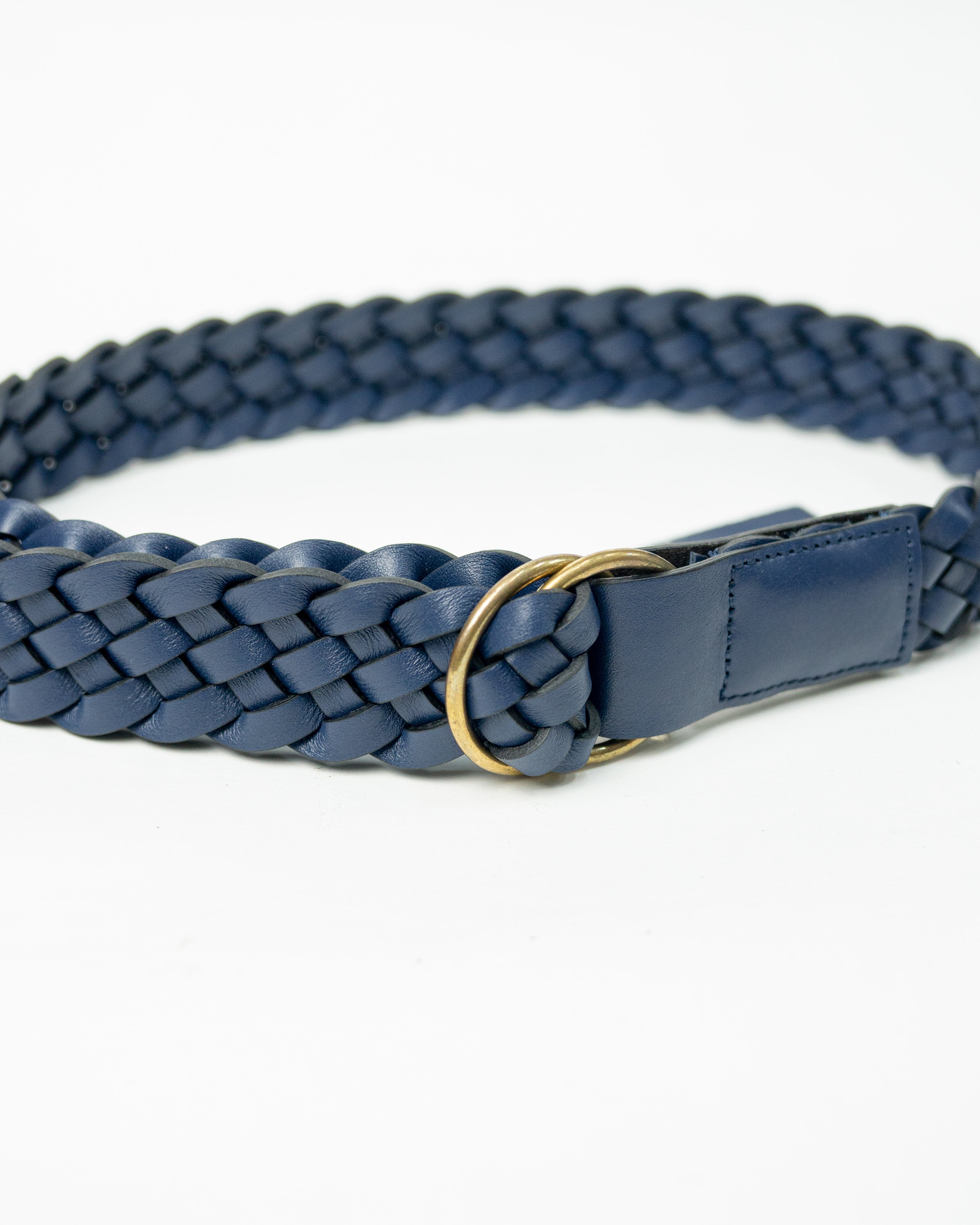 Hand Woven Calf Leather Belt 58123 | Nocturne (Blue)