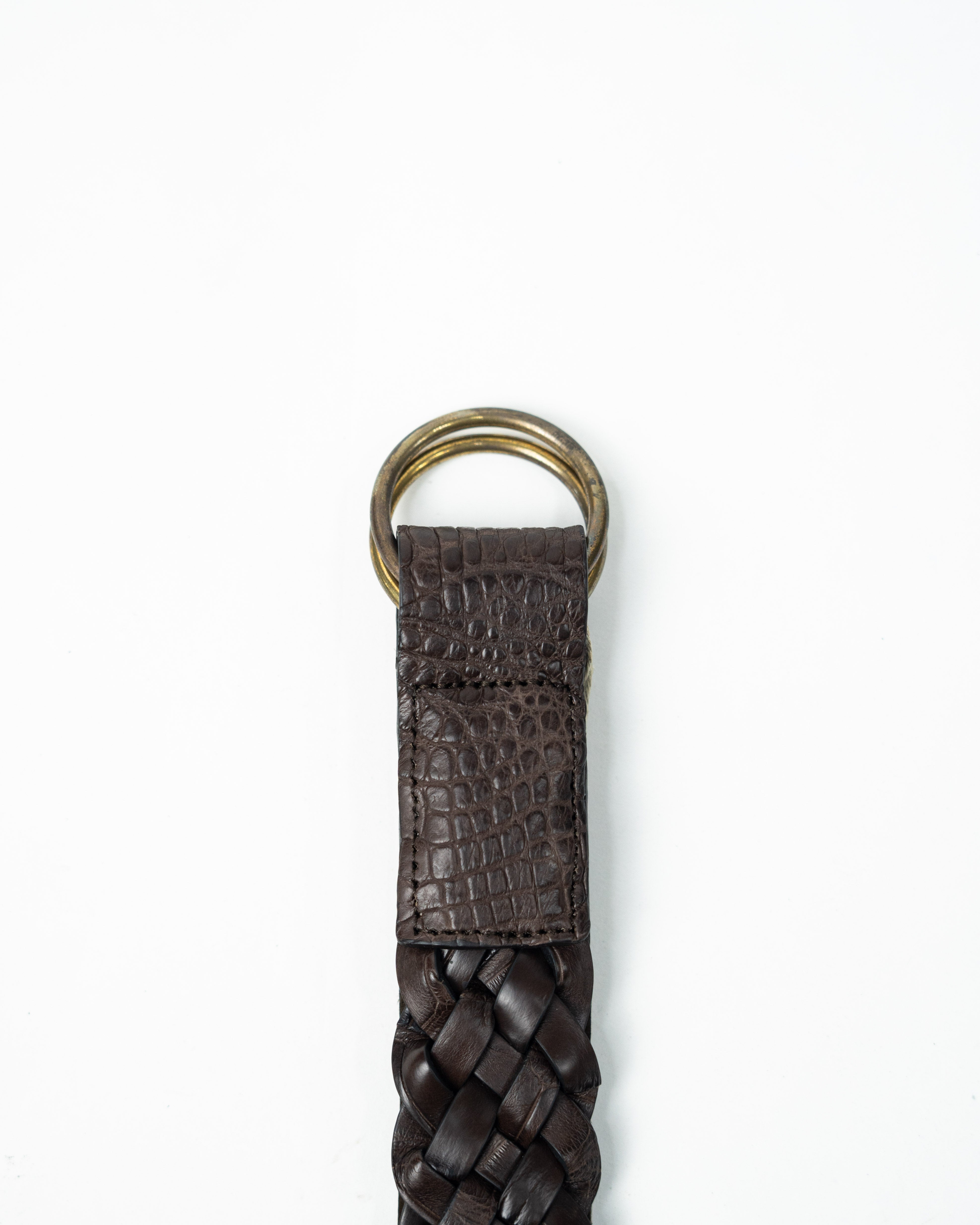 Hand Woven Alligator Belt 58180 | Dark Brown