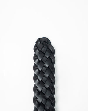 Hand Woven Calf Leather Belt 58123 | Black