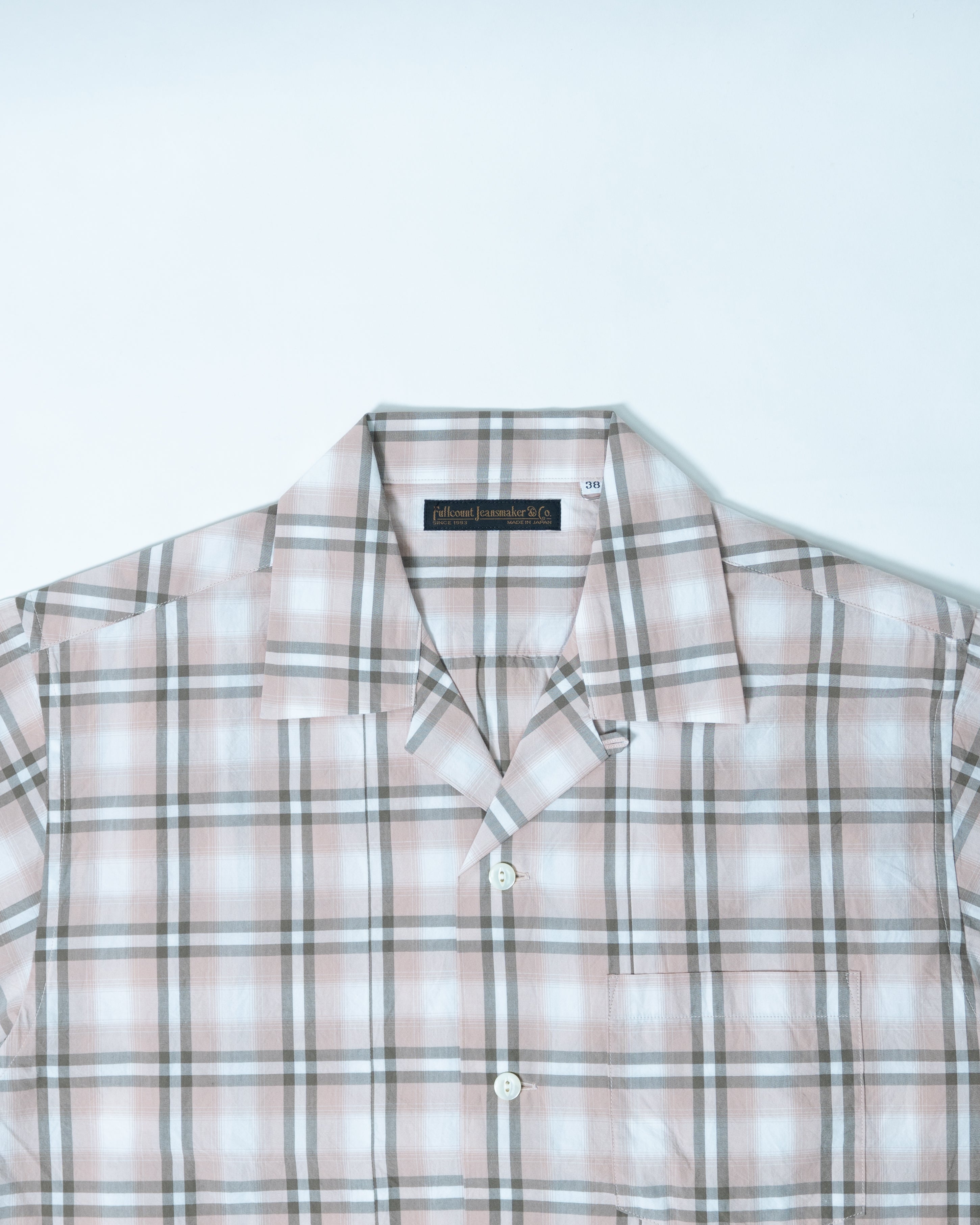 Broad Check Open Collar Shirt 4075-2 | Pink