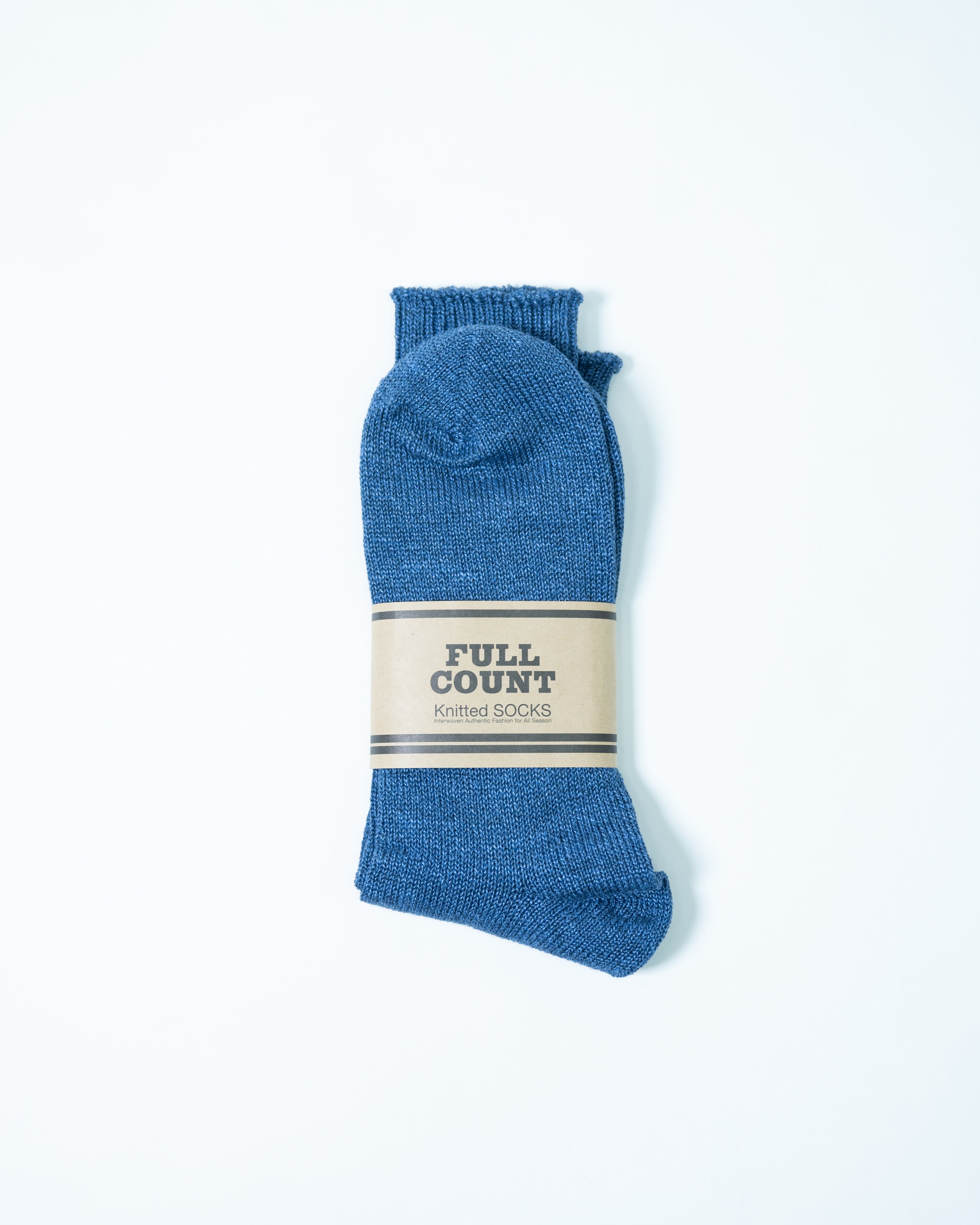 Linen Ribbed Socks 6110-3 | Heather Blue