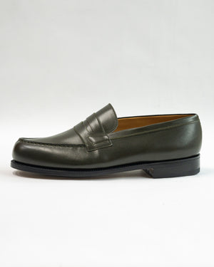 180 Penny Loafer 11411841801F | Green Hunter Boxcalf Leather + Leather Sole