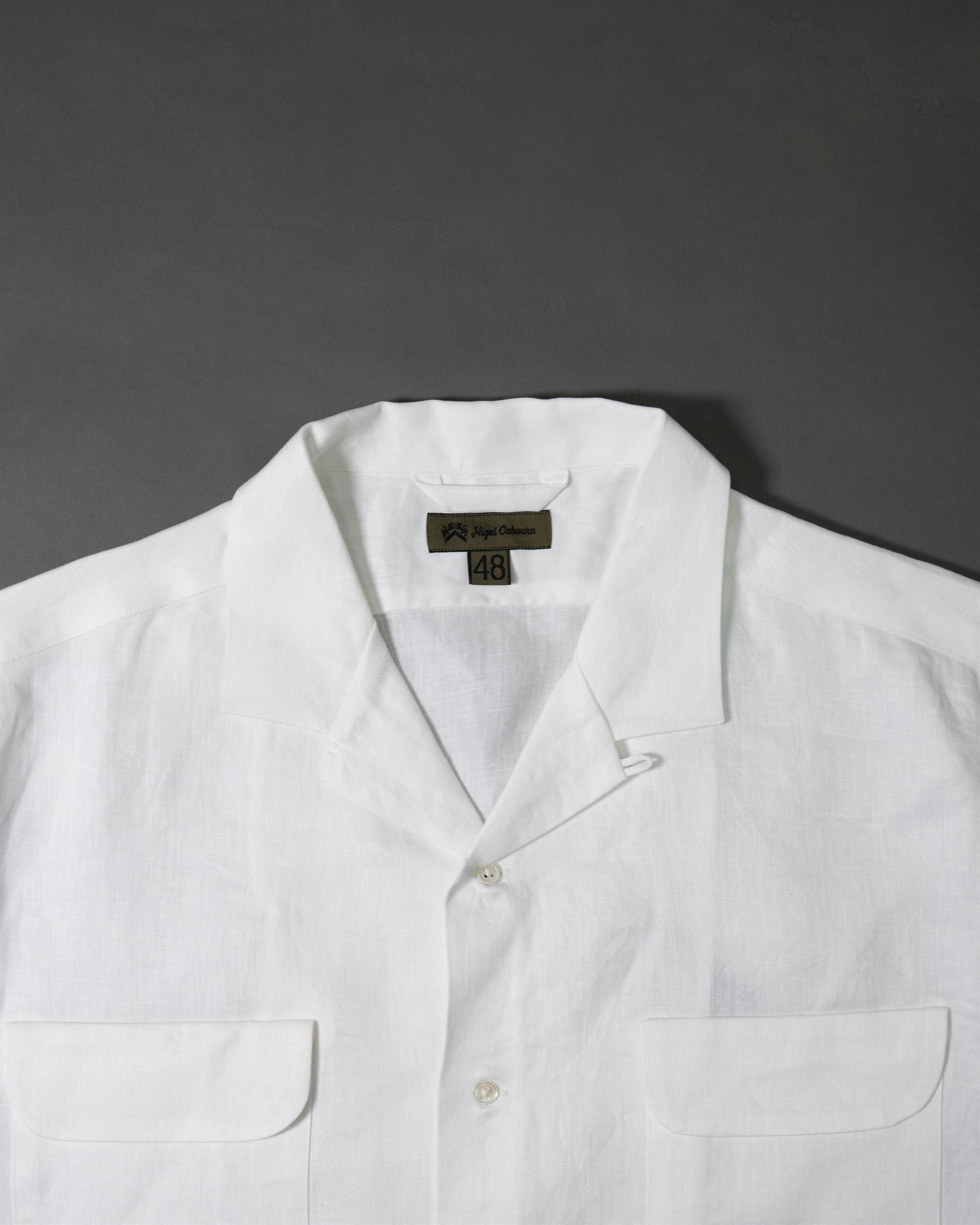 Open Collar Shirt Linen Twill 80460011005-4 | Off White