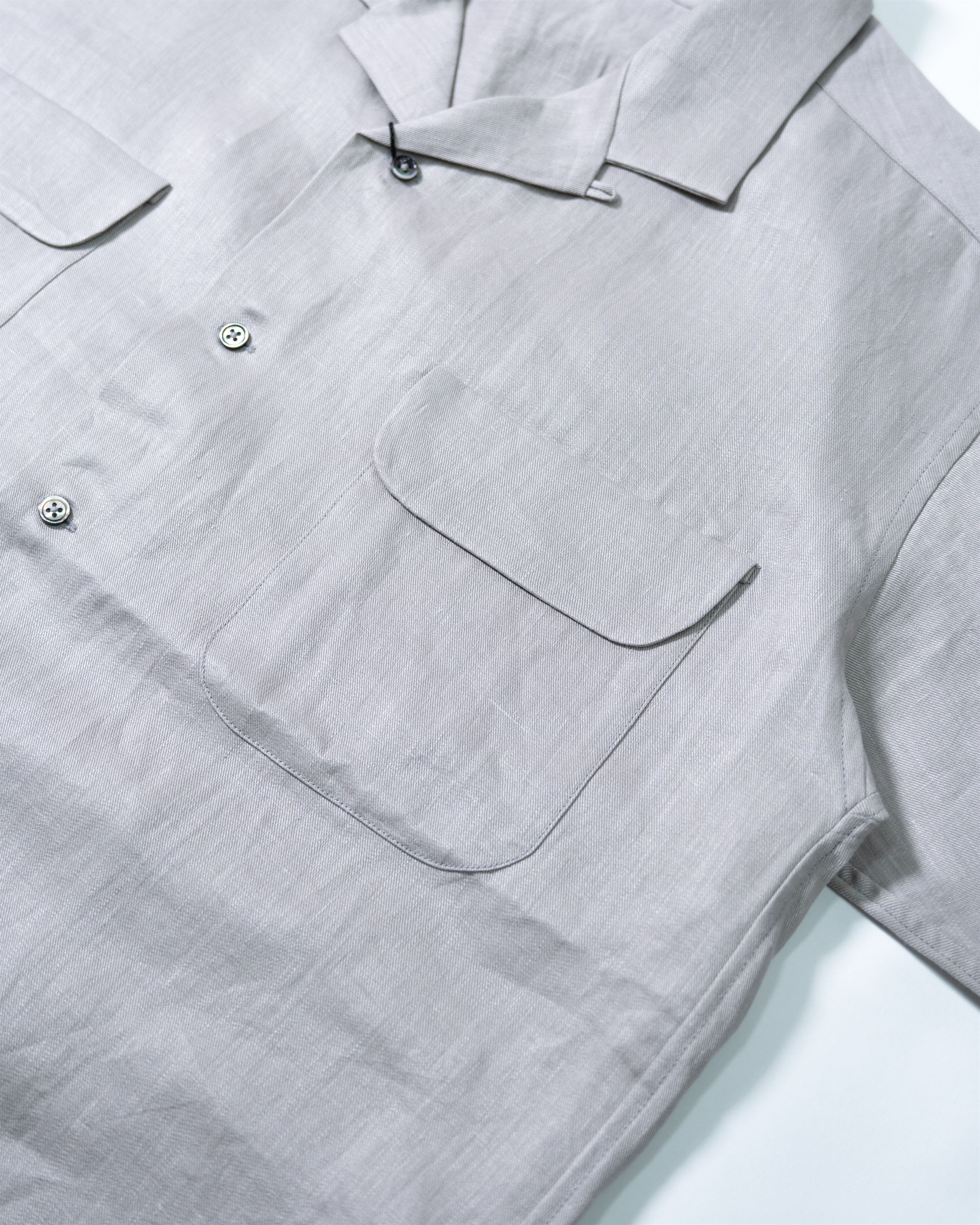 Open Collar Shirt Linen Twill 80460011005-3 | Gray