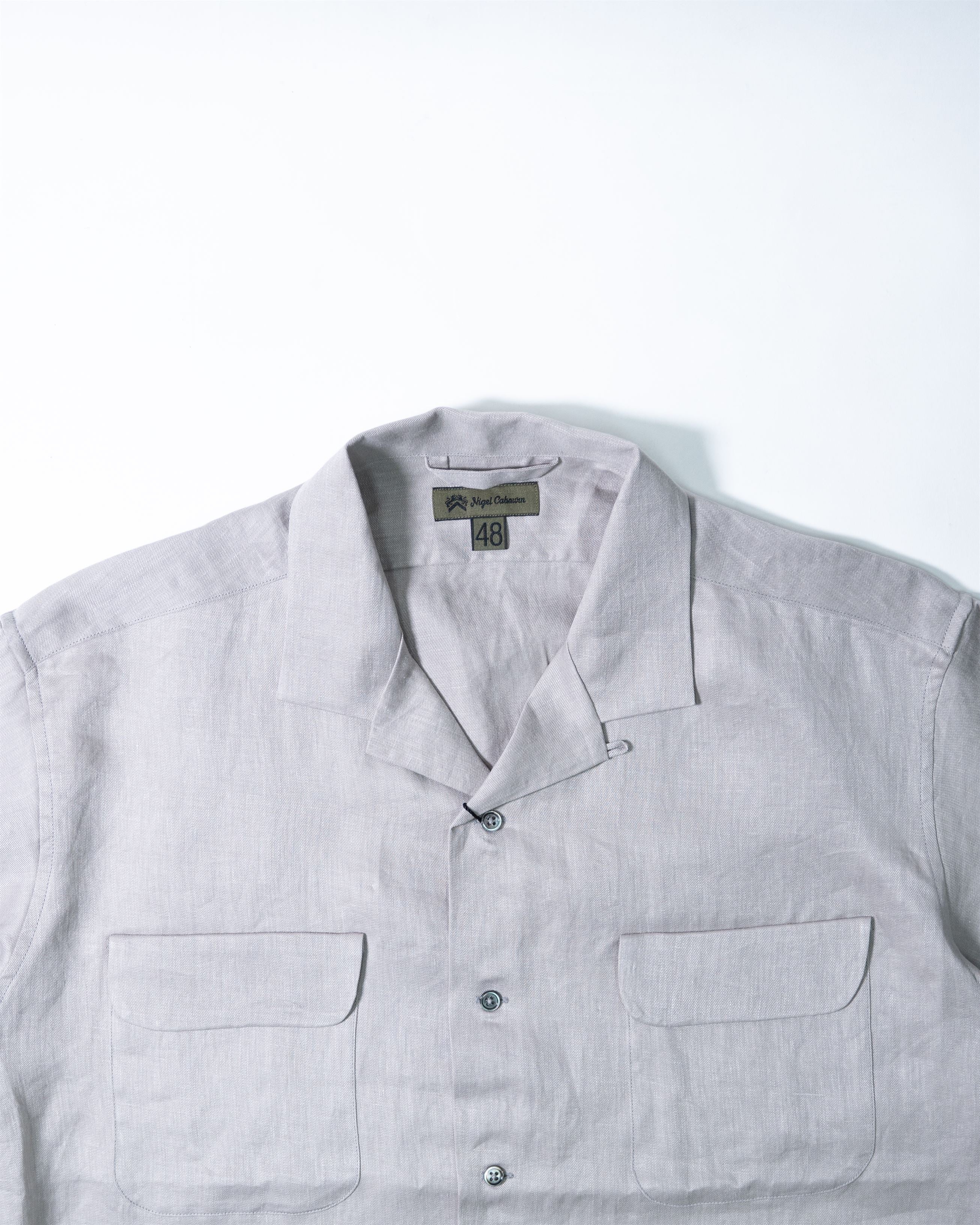 Open Collar Shirt Linen Twill 80460011005-3 | Gray