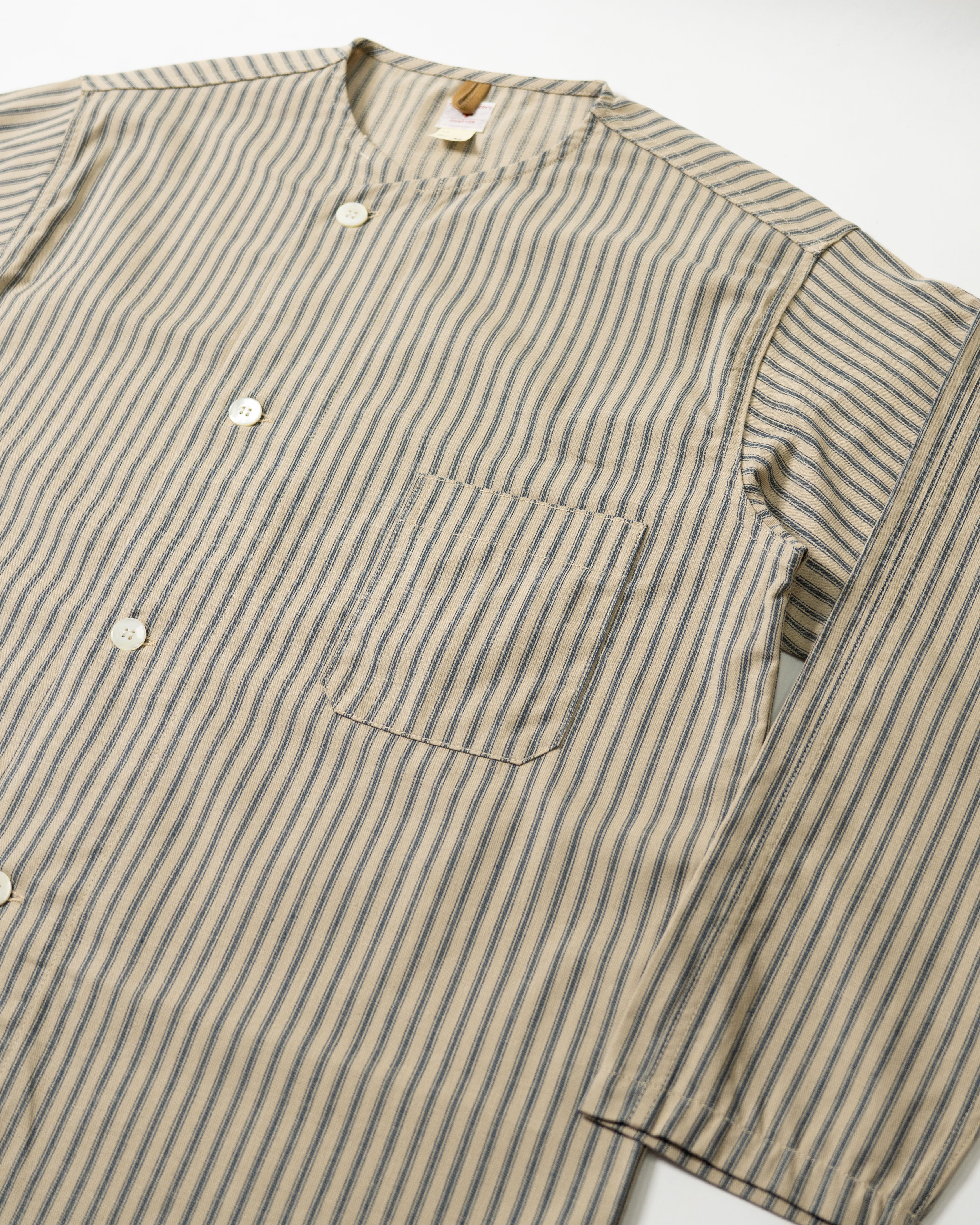 Ticking Stripe Pajama Shirt MS23006 | Ecru