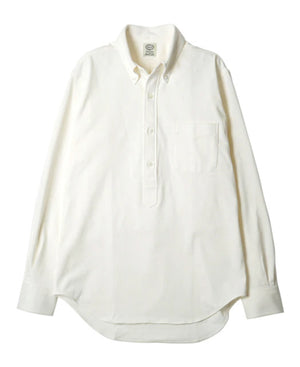 Open image in slideshow, Vintage Ivy Button Down Jersey Popover Shirt YNGS2110 | White
