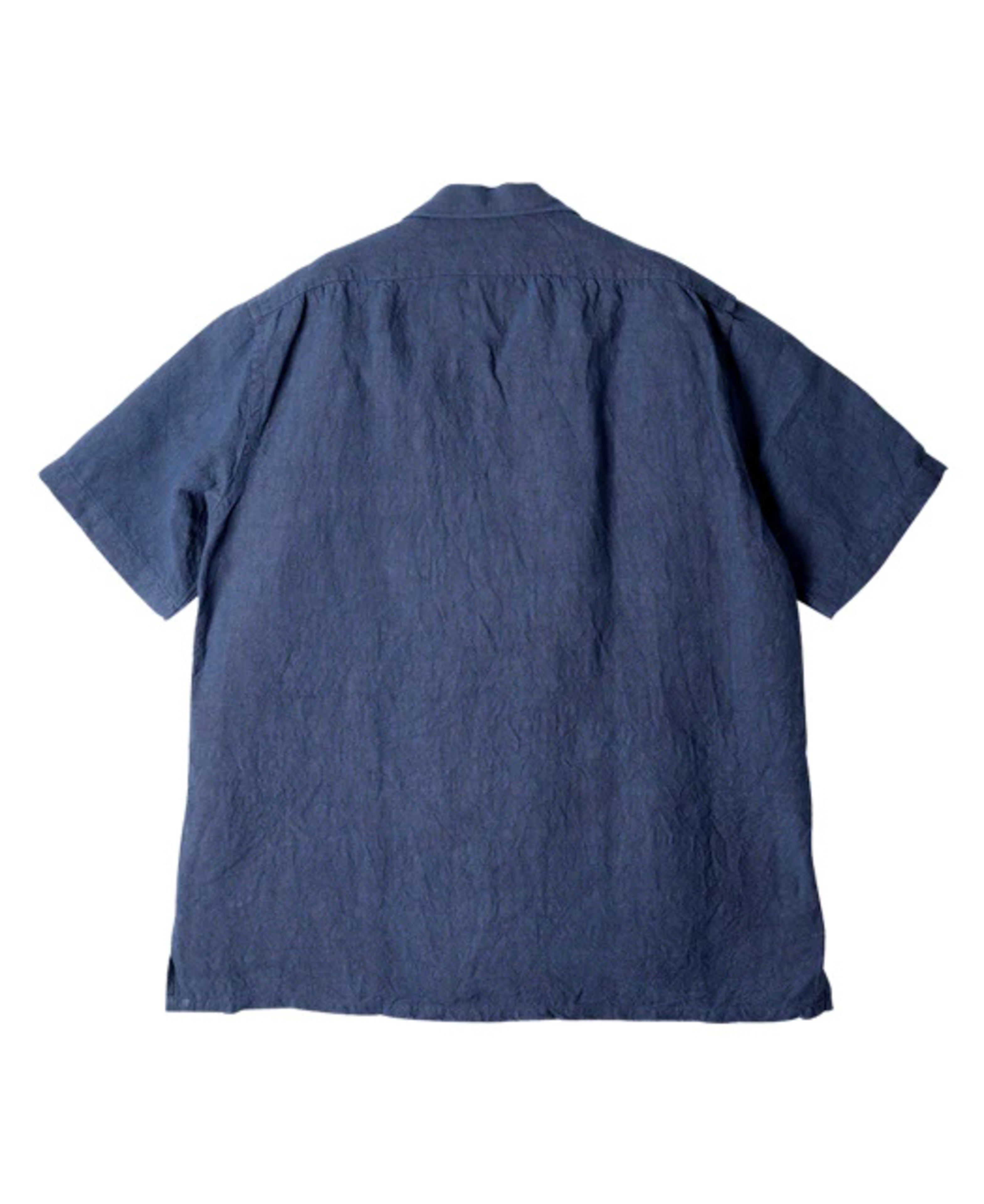 Shonan Open Collar Extra Heavy Linen Shirt YNLS2529 | Blue
