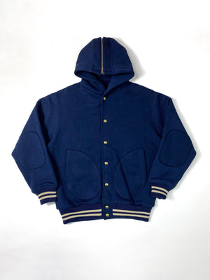 Snap Button Hooded Sweatshirt MJ22124 | Midnight Blue