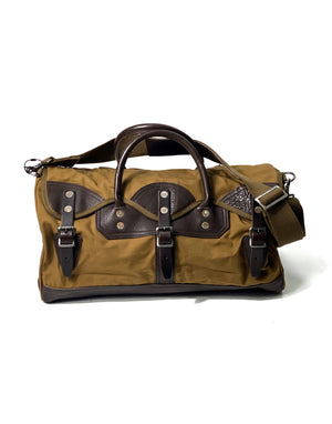 Leather & Canvas Boston Bag 5218 | Brown