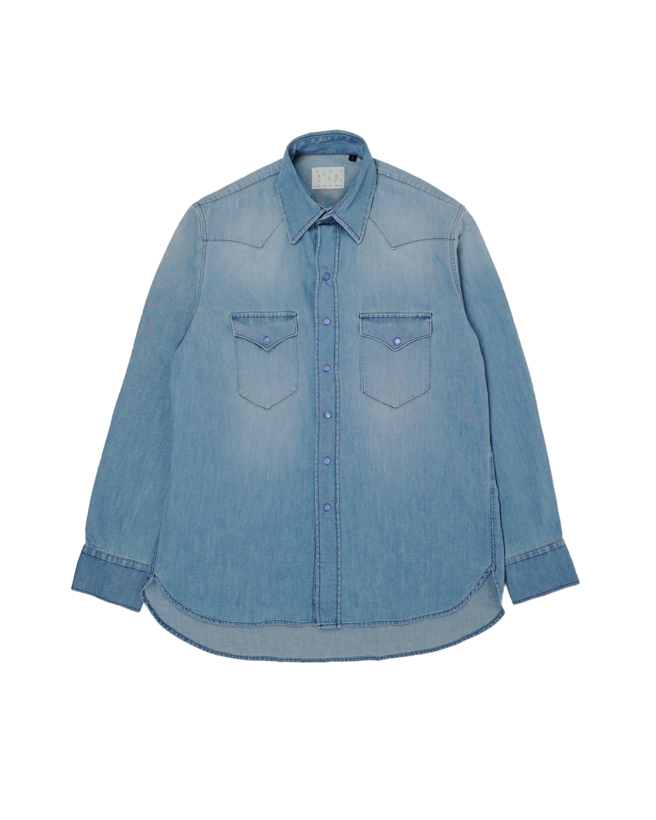 Denim shirt 2025 pearl snap buttons