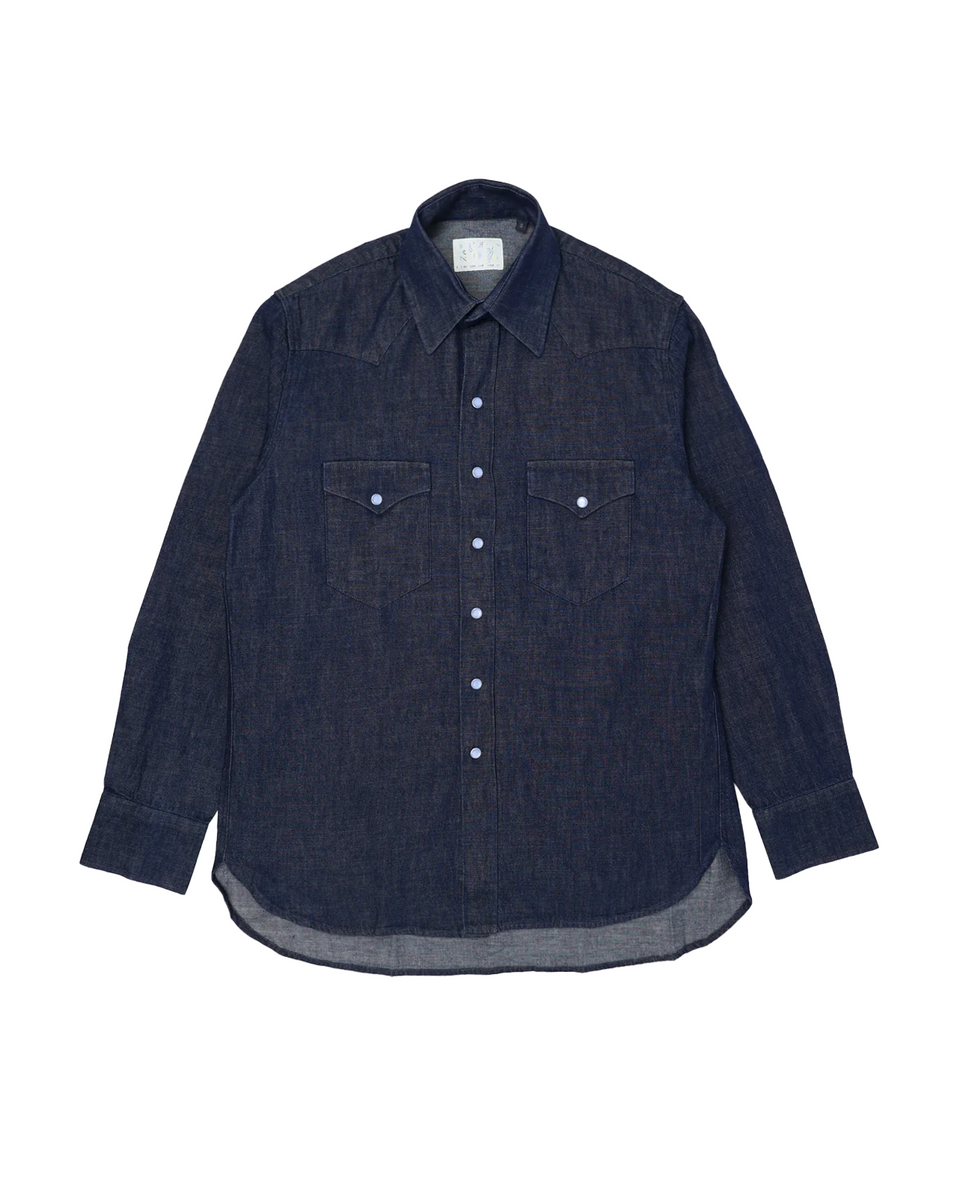 Pearl Snap Denim Shirt | Indigo – The Signet Store