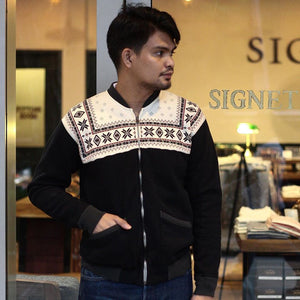 Open image in slideshow, Full Zip Sweat Jacket Snow Pattern | FCZR101 - The Signet Store
