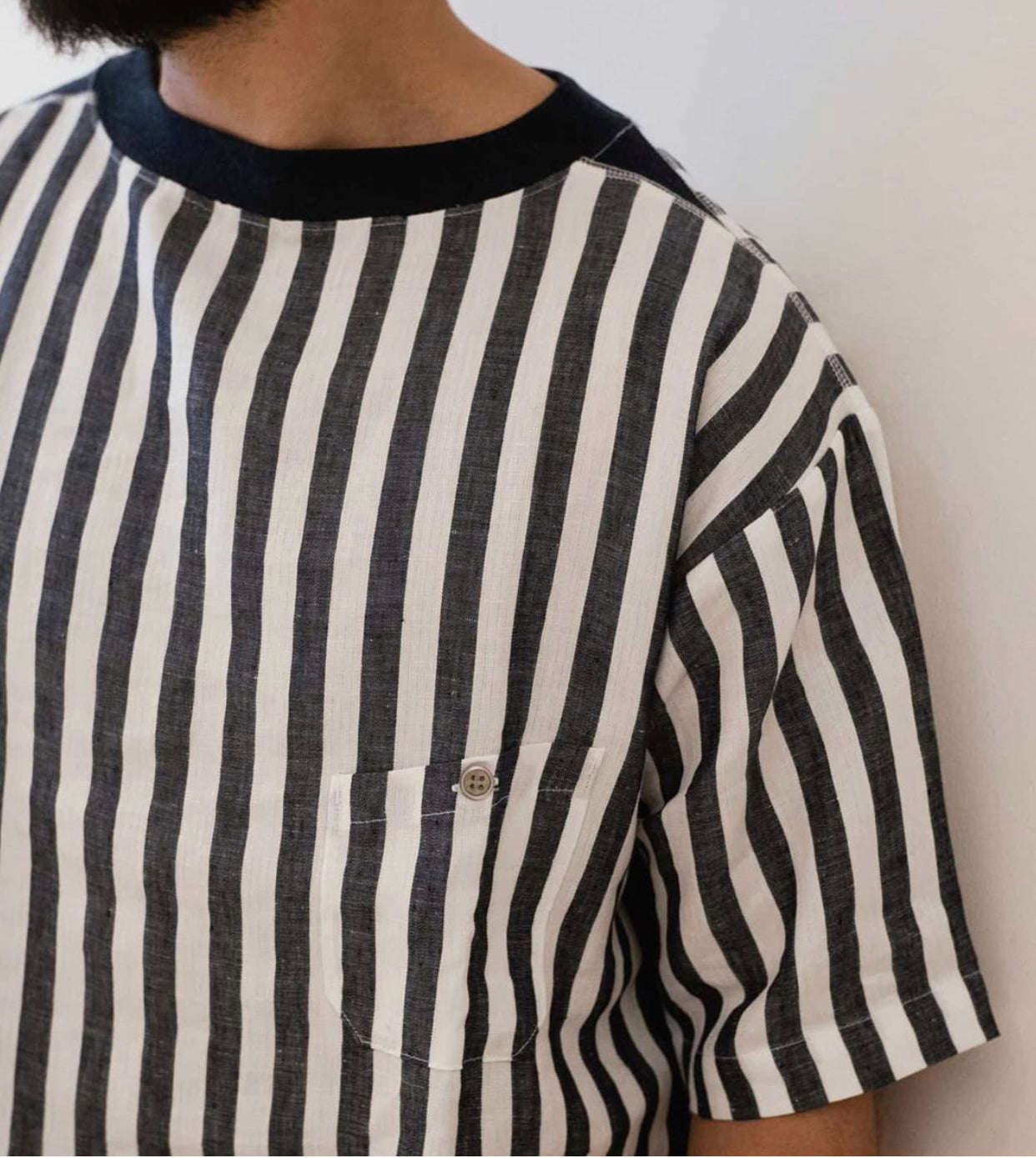 Big Pocket T Linen Stripes, Nigel Cabourn - The Signet Store