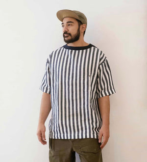 Big Pocket T Linen Stripes, Nigel Cabourn - The Signet Store