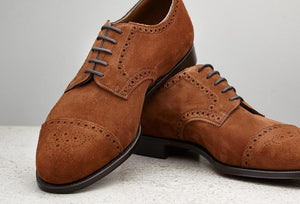Open image in slideshow, Cardiff Open Lace Brogue | Snuff Suede

