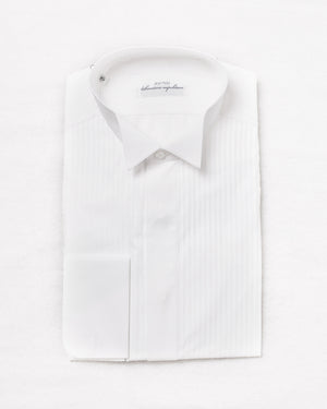 Open image in slideshow, Tuxedo Shirt - Pleat Bib / Lord Collar (Butterfly) | White

