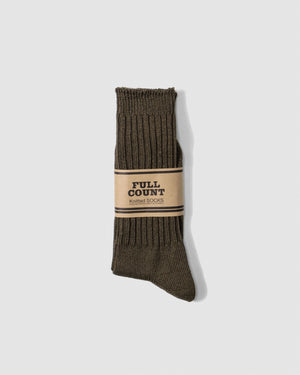 Open image in slideshow, Linen Ribbed Socks 6110-3 | Khaki
