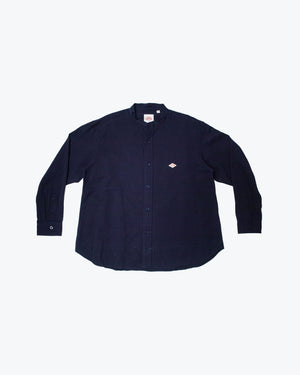 Open image in slideshow, Band Collar Shirt L/S DT-B0001 CTW | Navy
