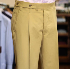 Open image in slideshow, Yellow Khaki Cotton Chino, Ambrosi Napoli - The Signet Store
