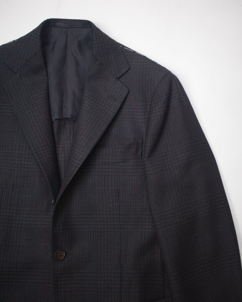 Wool Prince of Wales Jacket RT052F17E | Navy – The Signet Store