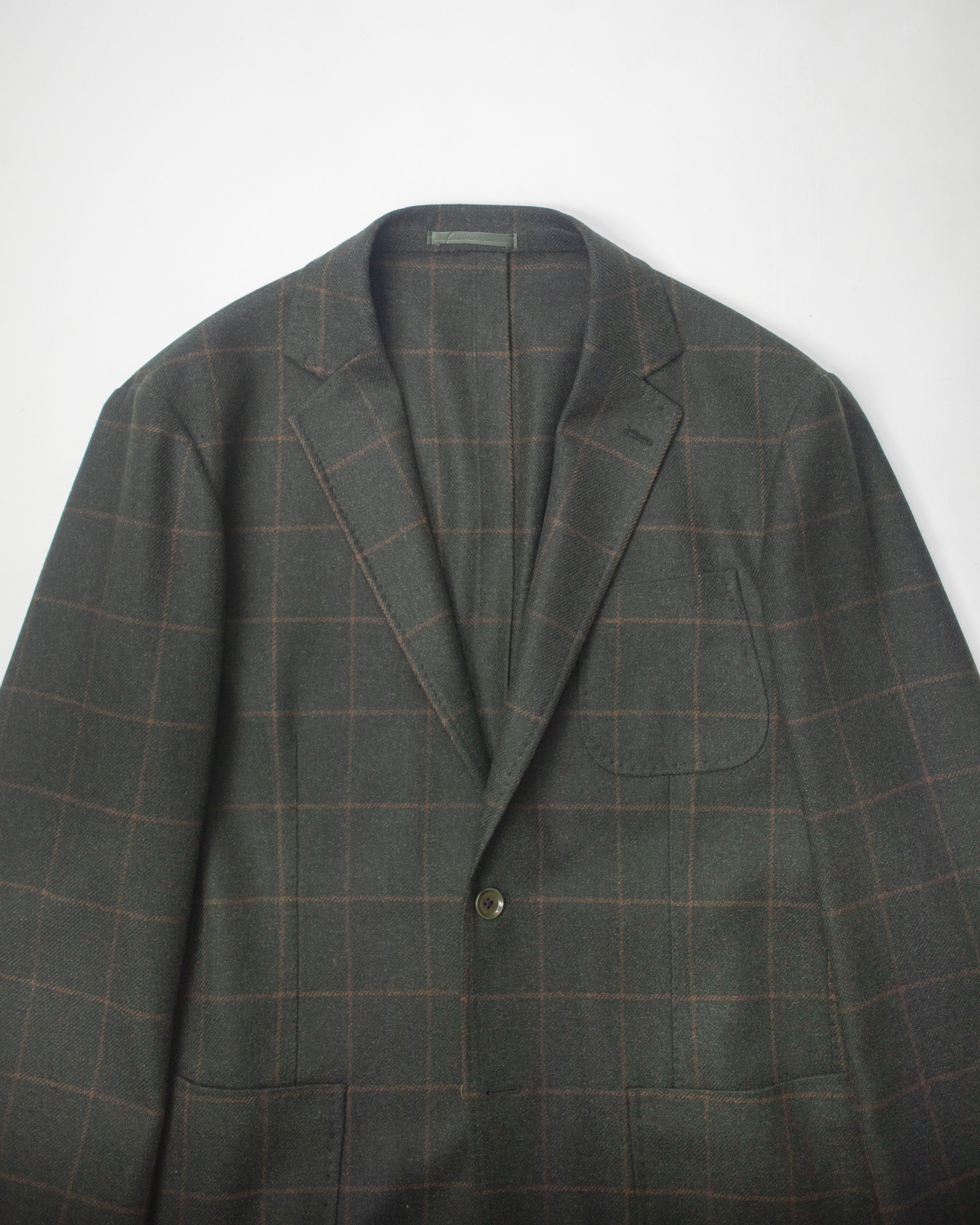 Wool Windowpane Check Jacket RT052F22E | Olive